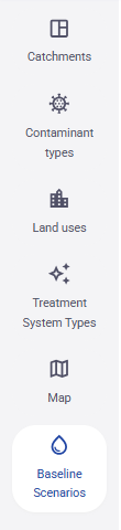 Figure 8. Planning Backoffice navigation sidebar with the tabs included in the current manual.