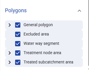 Figure 62. Polygon categories with visibility checkboxes.
