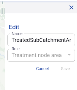 Figure 65. Edit treatment node area window.