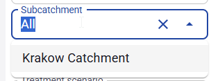 Figure 88. Subcatchment selector in the Status tab.