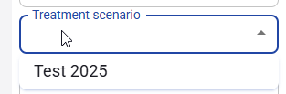Figure 89. Treatment scenario selector in the Status tab.