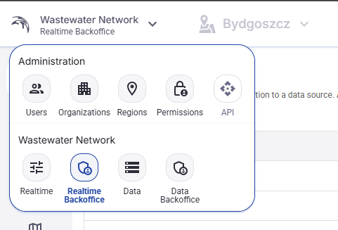Figure 2. Application selector menu.