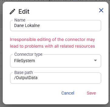 Figure 15. Edit connector window.