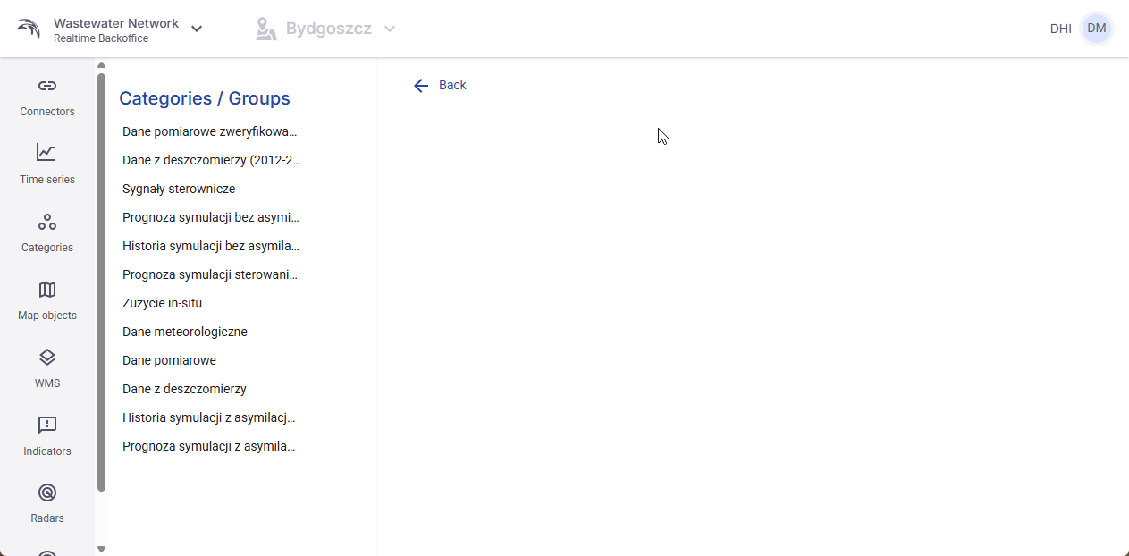 Figure 25. Categories / Groups view.