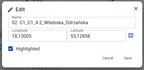 Figure 39. Edit Visual display object window.