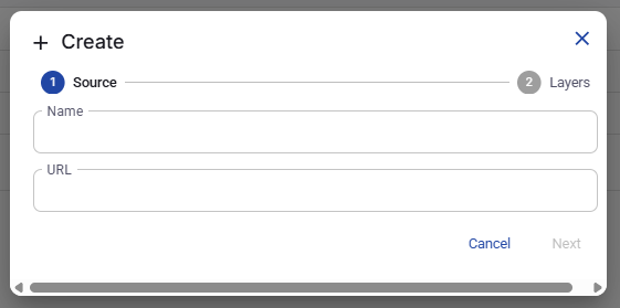 Figure 48. Create WMS source - step 1.